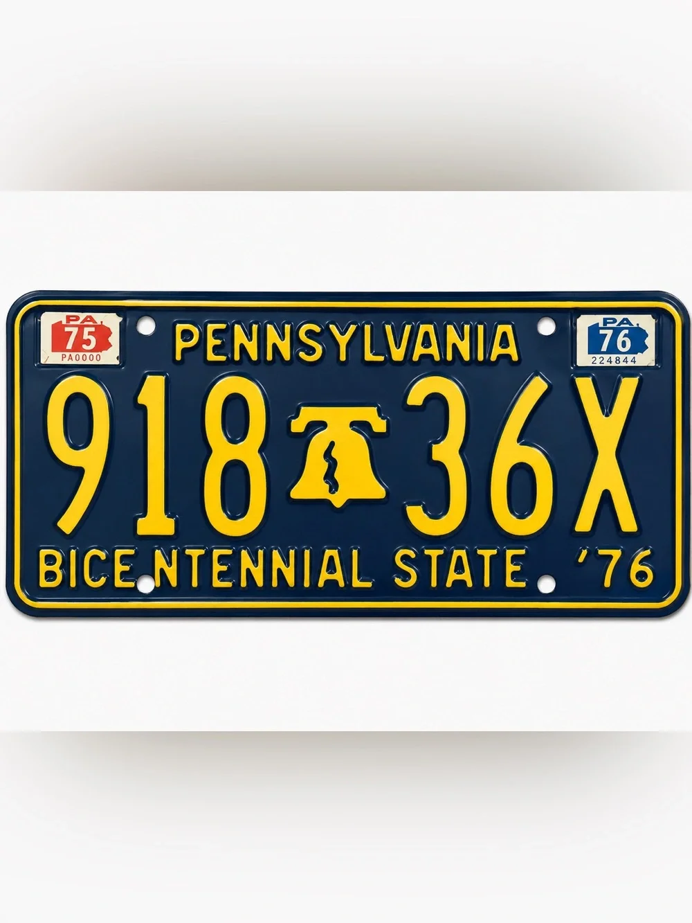 Pennsylvania Bicentennial State 1976 License Plate